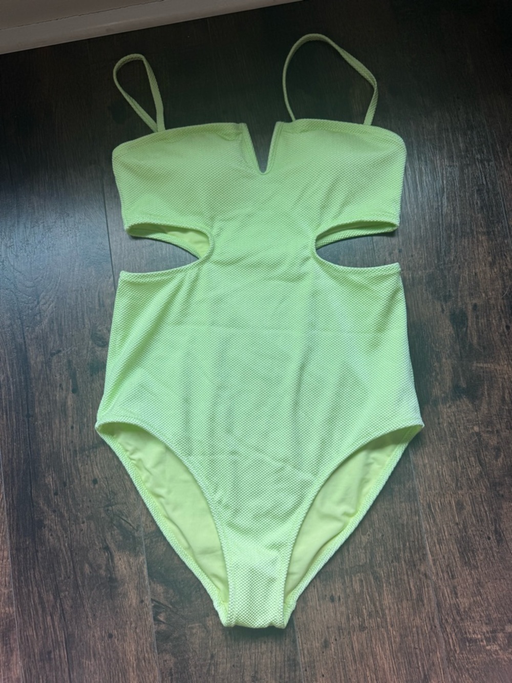 aerie Lime Green Cutout One-Piece Swimsuit